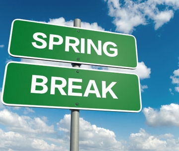 spring break street sign